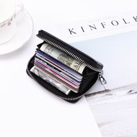 Women's Solid Color Pu Leather Zipper Card Holders main image 4