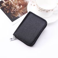 Women's Solid Color Pu Leather Zipper Card Holders sku image 8