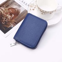 Women's Solid Color Pu Leather Zipper Card Holders sku image 2