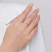 Simple Style Solid Color Sterling Silver Inlay Zircon Rings main image 4