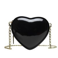 Women's Mini Pvc Solid Color Streetwear Heart-shaped Zipper Crossbody Bag main image 3