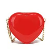 Women's Mini Pvc Solid Color Streetwear Heart-shaped Zipper Crossbody Bag sku image 4