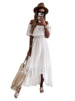 Women's Princess Dress Simple Style Boat Neck Embroidery Sleeveless Solid Color Maxi Long Dress Street main image 4