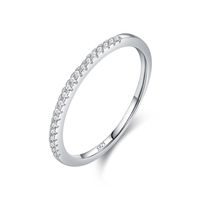 Simple Style Solid Color Sterling Silver Inlay Zircon Rings sku image 6