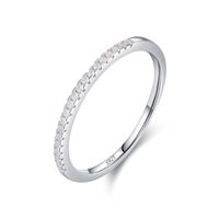 Simple Style Solid Color Sterling Silver Inlay Zircon Rings sku image 11