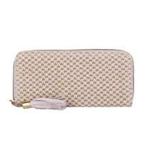 Women's All Seasons Straw Solid Color Basic Square Zipper Clutch Bag Long Wallet sku image 1
