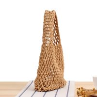 Women's Small Spring&summer Cotton Rope Solid Color Basic Square Open Straw Bag main image 5