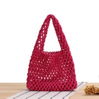 Women's Small Spring&summer Cotton Rope Solid Color Basic Square Open Straw Bag sku image 6