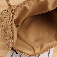 Women's Large Spring&summer Straw Solid Color Vacation Square Zipper Straw Bag main image 3