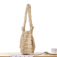 Women's Large Spring&summer Straw Solid Color Vacation Round Zipper Straw Bag main image 2