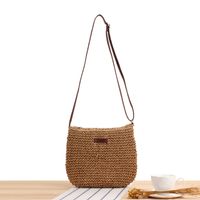 Women's Small Spring&summer Straw Solid Color Vacation Square Zipper Straw Bag main image 5