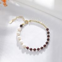 1 Piece Simple Style Circle Beaded Artificial Pearl Polishing Plating Women's Bracelets main image 1