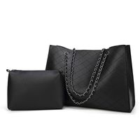 Women's Pu Leather Solid Color Streetwear Square Zipper Bag Sets sku image 1