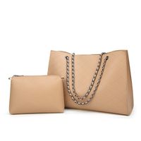 Women's Pu Leather Solid Color Streetwear Square Zipper Bag Sets sku image 3