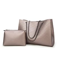 Women's Pu Leather Solid Color Streetwear Square Zipper Bag Sets sku image 2