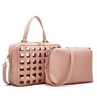 Women's All Seasons Pu Leather Solid Color Streetwear Hollow Square Zipper Bag Sets main image 6