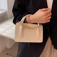 Women's Small Pu Leather Solid Color Streetwear Chain Square Zipper Crossbody Bag main image 5