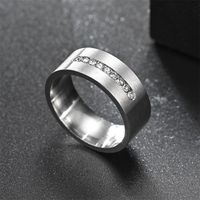 Wholesale 1 Piece Simple Style Circle Stainless Steel Rhinestones Rings main image 1