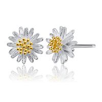 1 Pair Sweet Chrysanthemum Daisy Copper Patchwork Plating Gold Plated Silver Plated Ear Studs main image 2