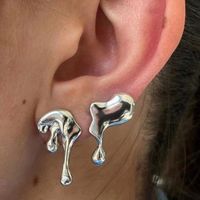 1 Pair Simple Style Irregular Alloy Water Drop Plating Women's Drop Earrings sku image 1
