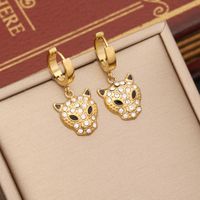 Wholesale Ins Style Cool Style Animal Stainless Steel Artificial Diamond Earrings Necklace sku image 4