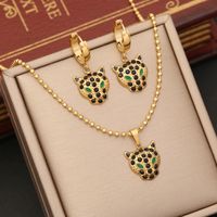 Wholesale Ins Style Cool Style Animal Stainless Steel Artificial Diamond Earrings Necklace main image 7