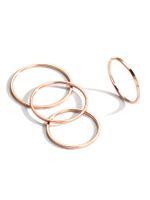 304 Stainless Steel 14K Gold Plated Rose Gold Plated Simple Style Plating Round Rings main image 5