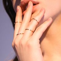 304 Stainless Steel 14K Gold Plated Rose Gold Plated Simple Style Plating Round Rings main image 4