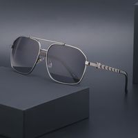 Retro Solid Color Pc Square Full Frame Men's Sunglasses main image 5