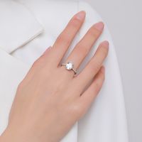 Simple Style Oval Sterling Silver Inlay Zircon Rings main image 1
