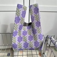 Women's Vintage Style Stripe Heart Shape Butterfly Knit Shopping Bags sku image 42