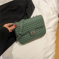 Medium Pu Leather Geometric Fashion Chain Square Zipper Crossbody Bag sku image 12