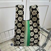 Women's Vintage Style Stripe Heart Shape Butterfly Knit Shopping Bags sku image 69