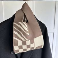 Women's Vintage Style Stripe Heart Shape Butterfly Knit Shopping Bags sku image 75