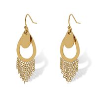 1 Pair Simple Style Water Droplets Titanium Steel Plating 18k Gold Plated Drop Earrings main image 2