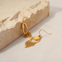 1 Pair Simple Style Water Droplets Titanium Steel Plating 18k Gold Plated Drop Earrings main image 3