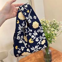 Women's Vintage Style Stripe Heart Shape Butterfly Knit Shopping Bags sku image 85