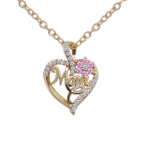 Mama Letter Heart Shape Copper Plating Inlay Zircon Gold Plated Necklace main image 4
