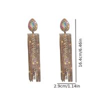 1 Pair Shiny Water Droplets Tassel Plating Inlay Alloy Crystal Silver Plated Drop Earrings main image 2