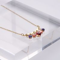 Wholesale Cute Multicolor Stainless Steel 18k Gold Plated Zircon Necklace main image 4