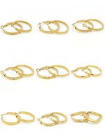 1 Pair Simple Style Solid Color Stainless Steel Plating 18k Gold Plated Hoop Earrings main image 5