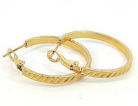 1 Pair Simple Style Solid Color Stainless Steel Plating 18k Gold Plated Hoop Earrings sku image 4