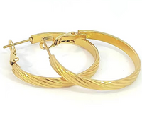 1 Paar Einfacher Stil Einfarbig Rostfreier Stahl Überzug 18 Karat Vergoldet Reif Ohrringe sku image 3