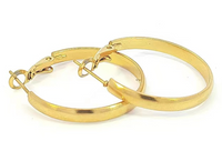 1 Pair Simple Style Solid Color Stainless Steel Plating 18k Gold Plated Hoop Earrings sku image 7