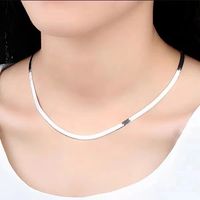 Stainless Steel Titanium Steel Hip-Hop Plating Solid Color Necklace sku image 1