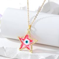 1 Piece Fashion Star Eye Resin Inlay Resin Unisex Pendant Necklace sku image 4