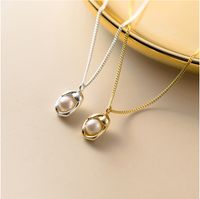 Fashion Simple Style Shell Sterling Silver Plating Inlaid Pearls Artificial Pearls Pendant Necklace main image 1