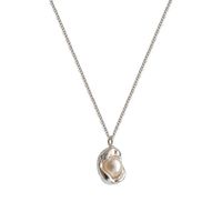 Fashion Simple Style Shell Sterling Silver Plating Inlaid Pearls Artificial Pearls Pendant Necklace main image 5