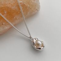 Fashion Simple Style Shell Sterling Silver Plating Inlaid Pearls Artificial Pearls Pendant Necklace main image 2