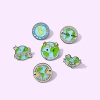 Cute Earth Letter Flower Alloy Plating Unisex Brooches main image 4